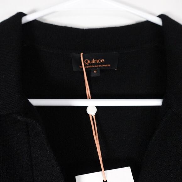 New Quince Women’s Mongolian Cashmere Polo Sweater Size Small Black 3617 - Picture 8 of 12